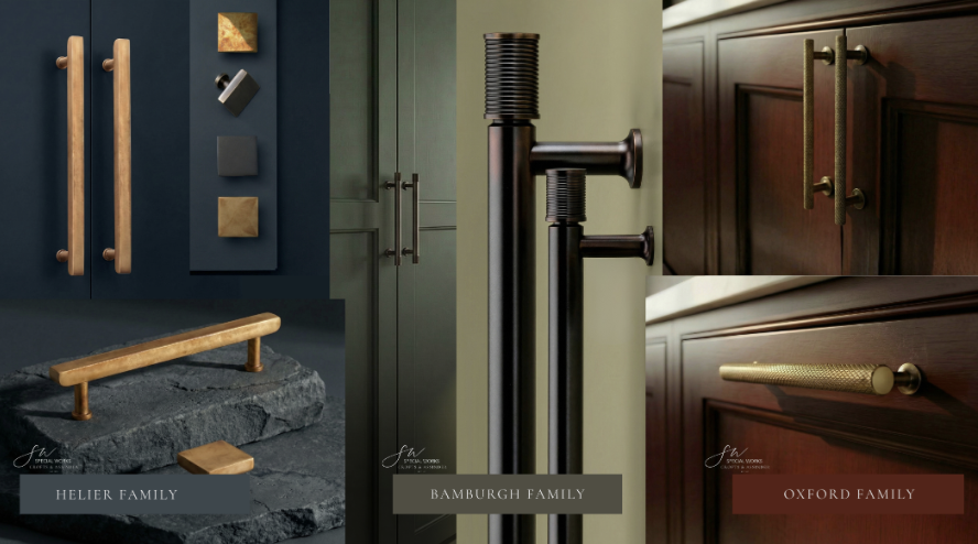 Helier, Bamburgh, and Oxford handle collections by Crofts & Assinder